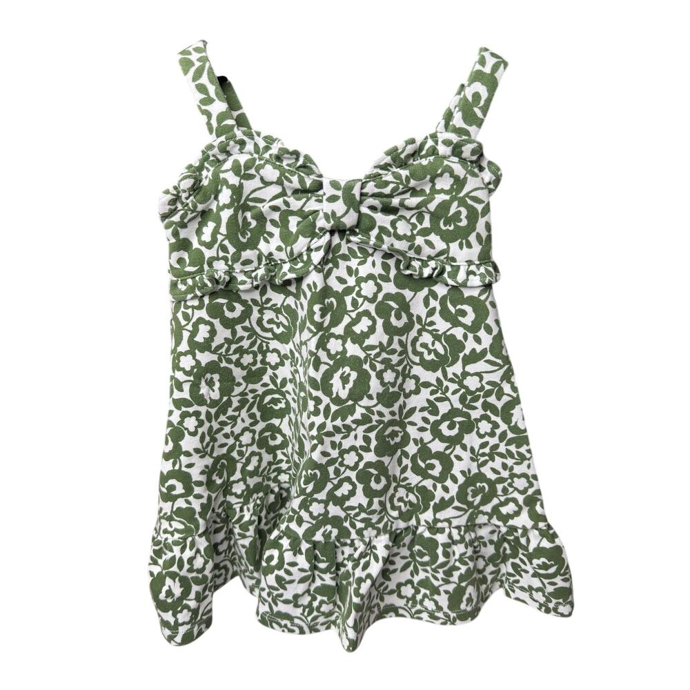 Janie and Jack Baby Girl Floral Ruffle Sundress 18-24M Green Cottagecore - Picture 2 of 13